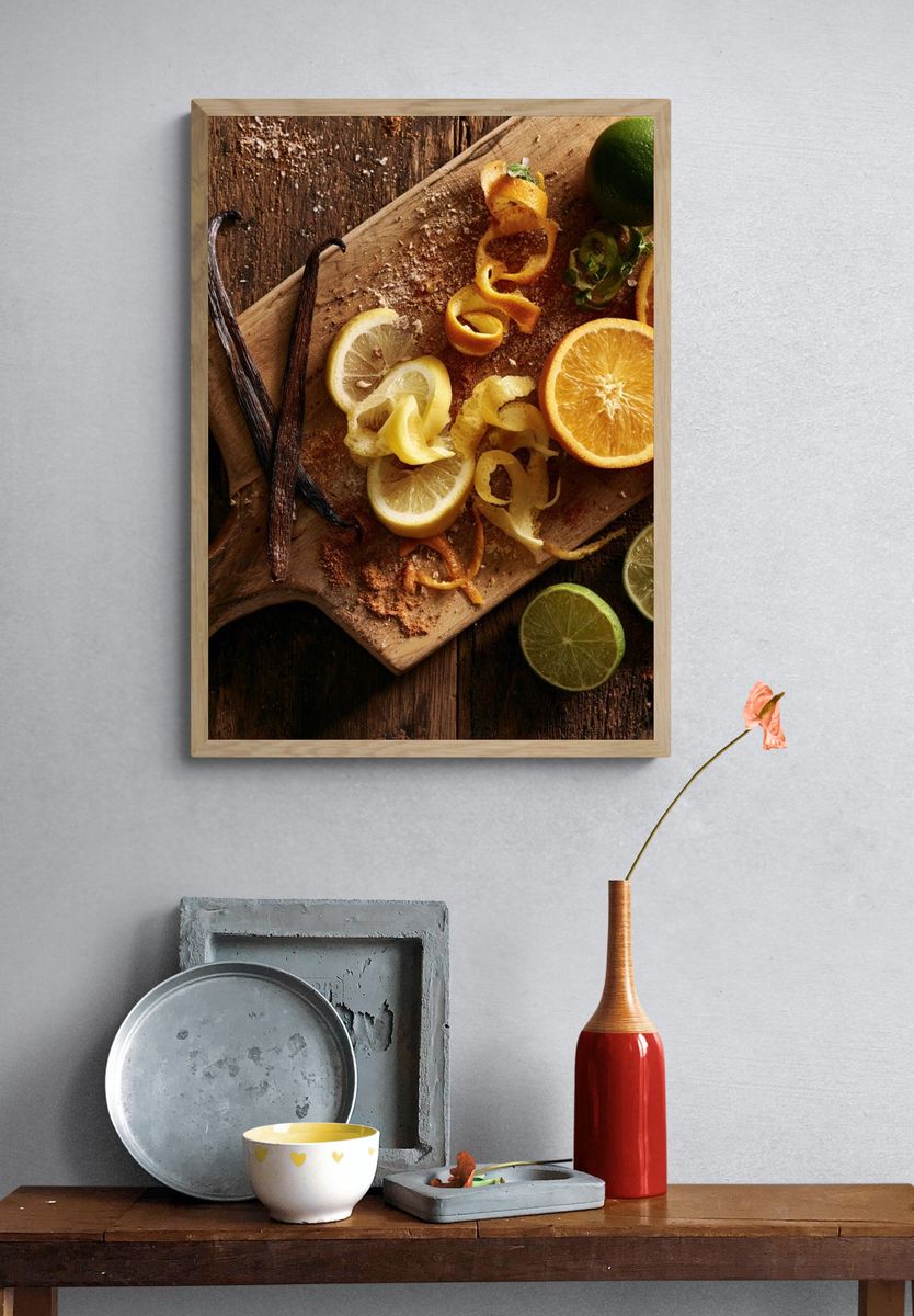 Citrus Still Life Food-Drink Poster. — room view 3