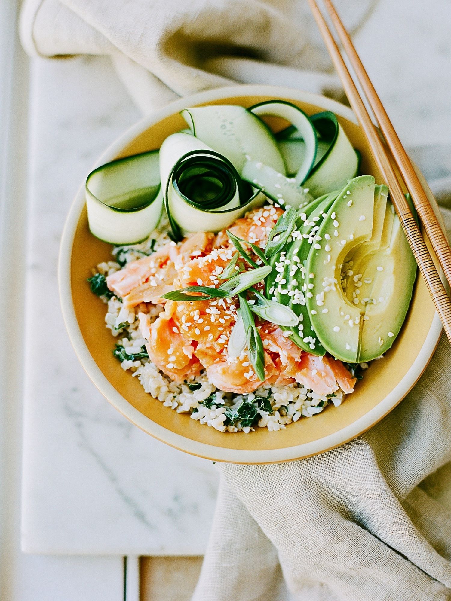 Avocado Salmon Bowl Photography Poster. poster — food-drink art
