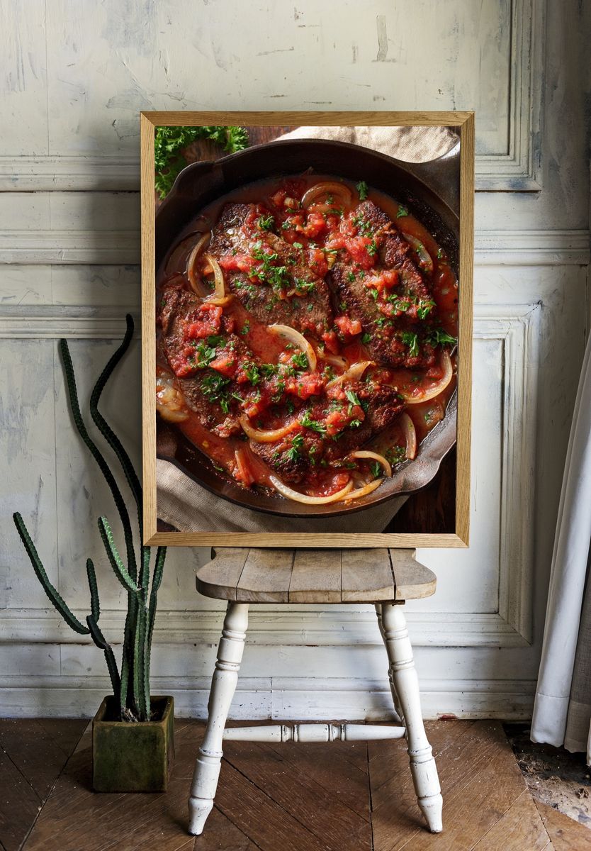 Skillet Steak and Tomatoes Print. — room view 1