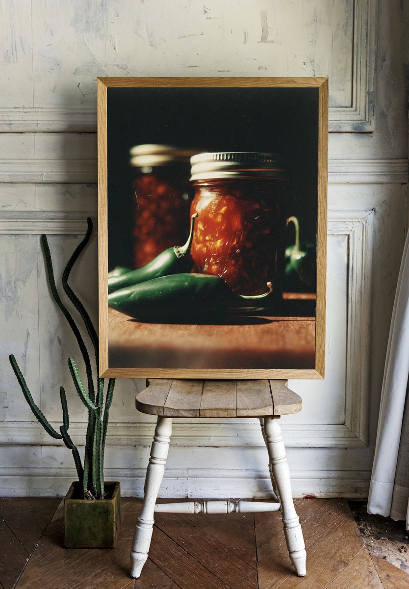Jalapeño Jar Still Life Poster. room preview