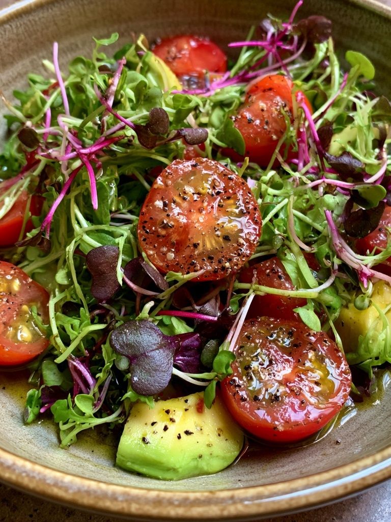 Avocado Tomato Salad Photography Poster. poster detail