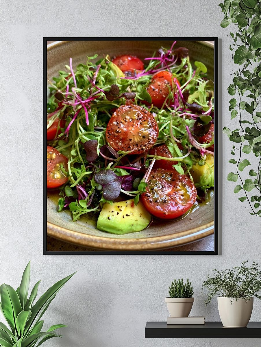 Avocado Tomato Salad Photography Poster. — room view 4