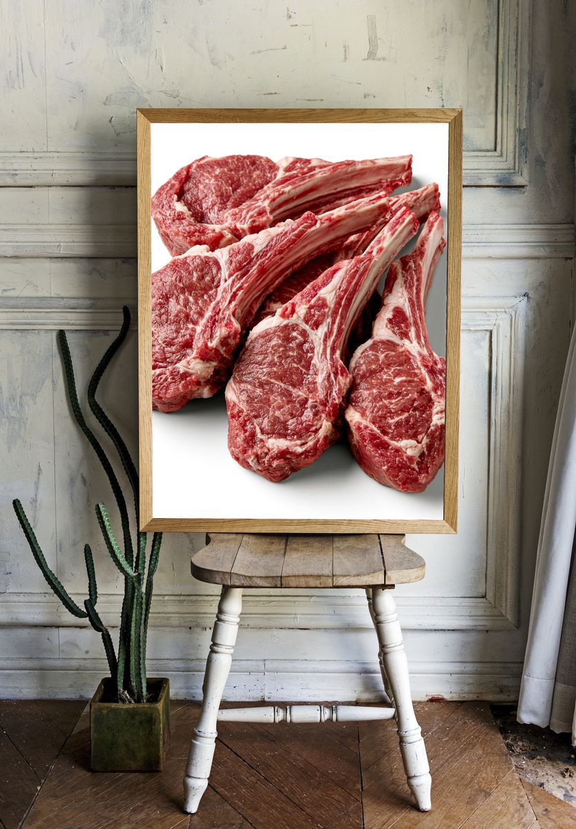 Raw Lamb Chops Food Poster. room preview