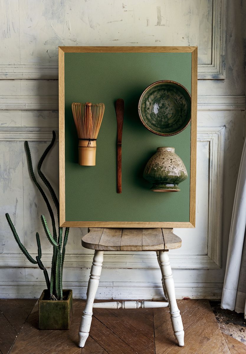 Matcha Tea Still Life Photography Poster. — room view 1