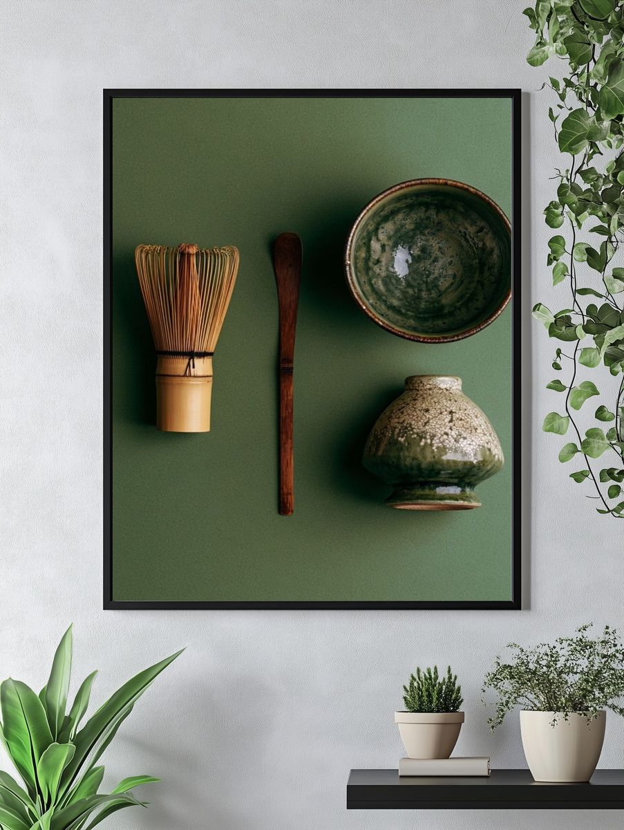 Matcha Tea Still Life Photography Poster. — room view 4