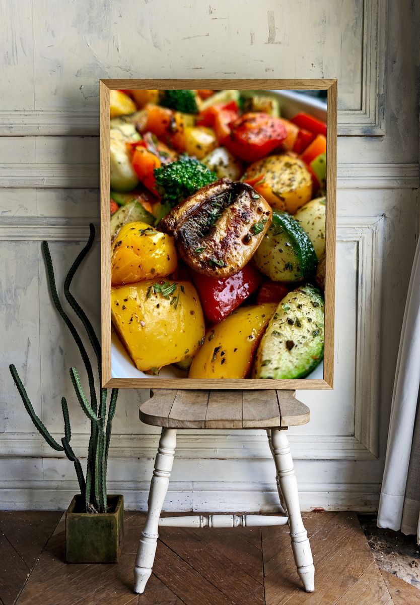 Roasted Vegetables Food-Drink Poster. — room view 1