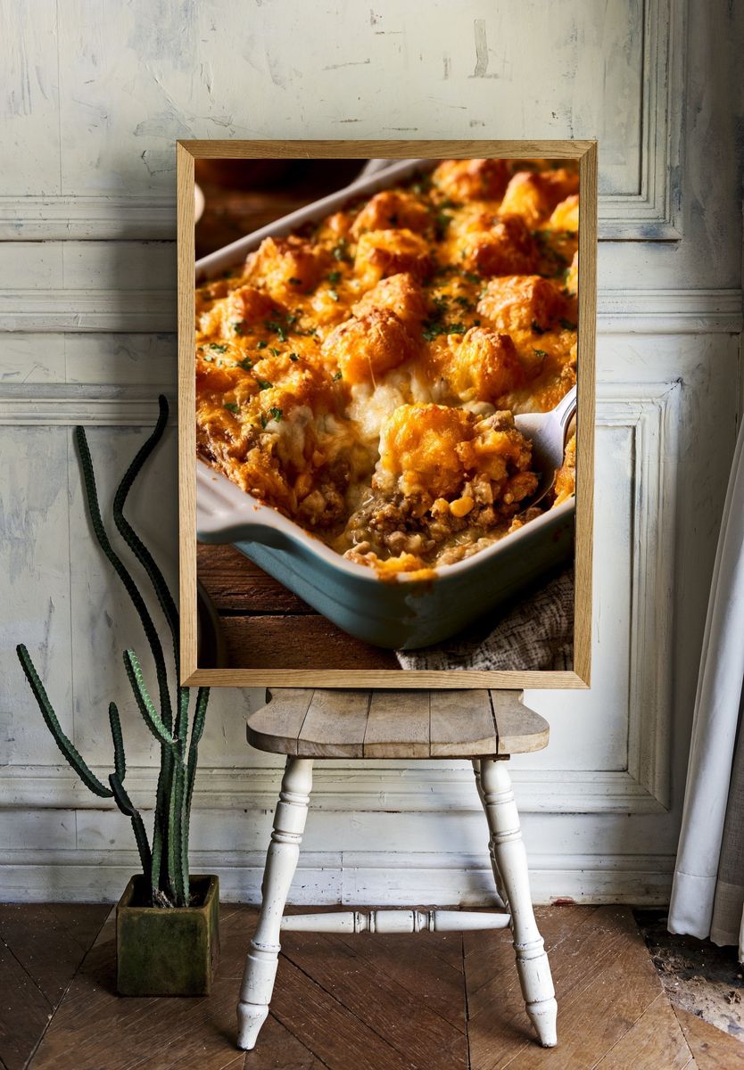 Cheesy Casserole Food-Drink Poster. — room view 1