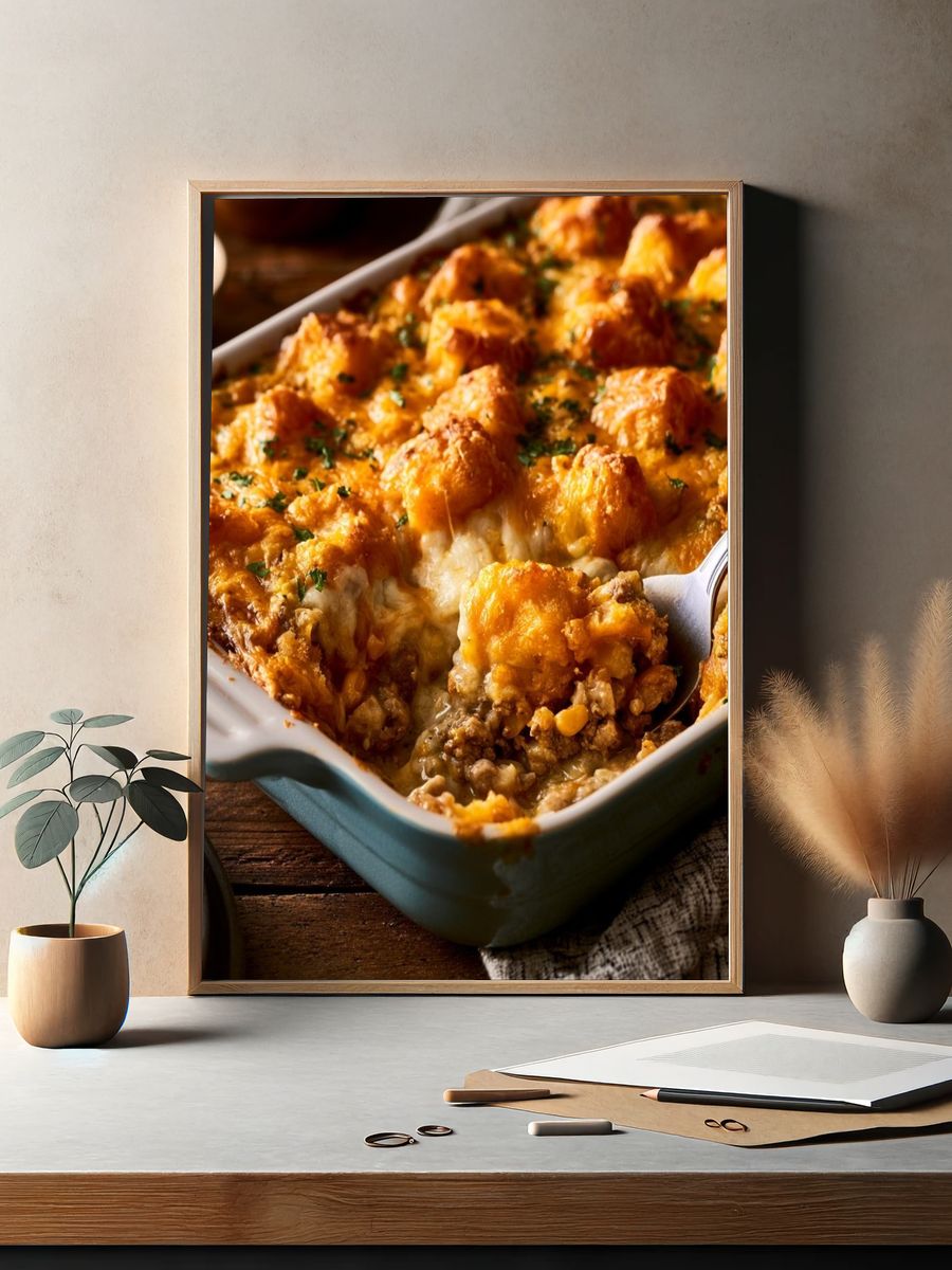 Cheesy Casserole Food-Drink Poster. — room view 2