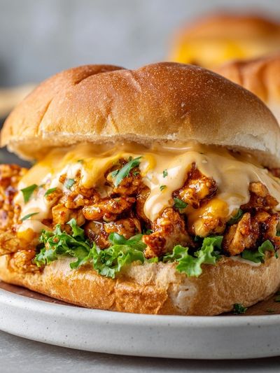 Cheesy Chicken Sandwich Food Print. poster
