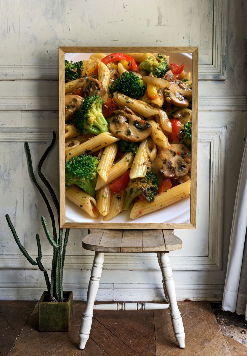 Vegetable Pasta Bowl Food-Drink Print. room preview