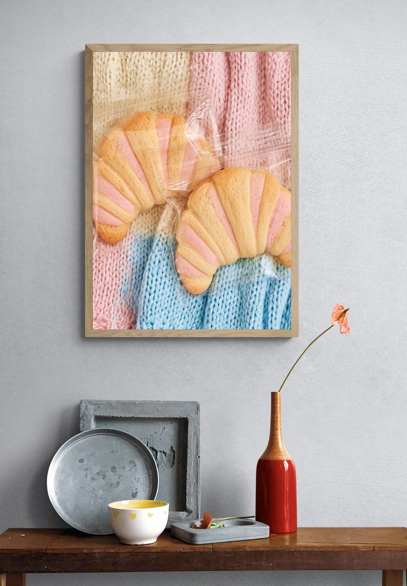 Pastel Croissants Food-Drink Poster. — room view 3