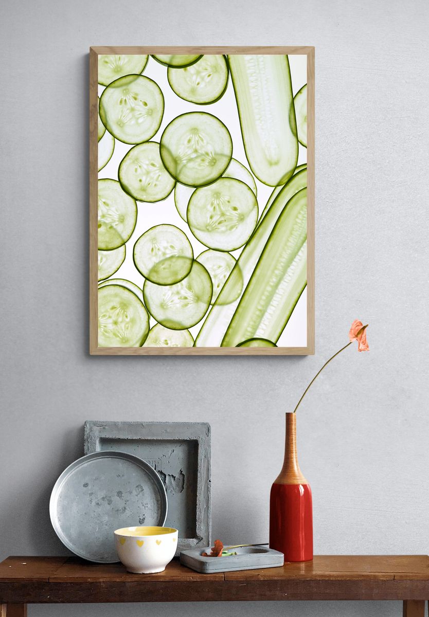 Cucumber Slices Botanical Print. — room view 3