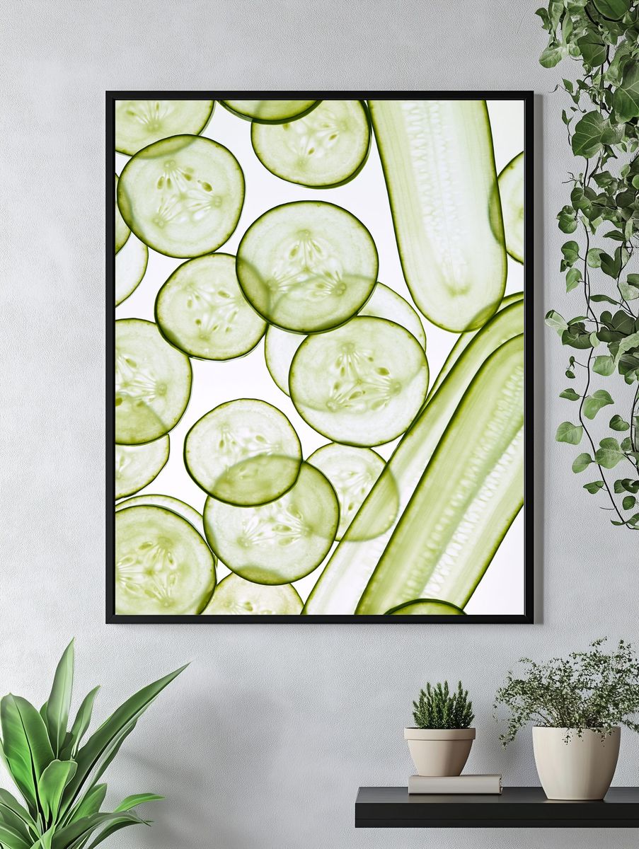 Cucumber Slices Botanical Print. — room view 4