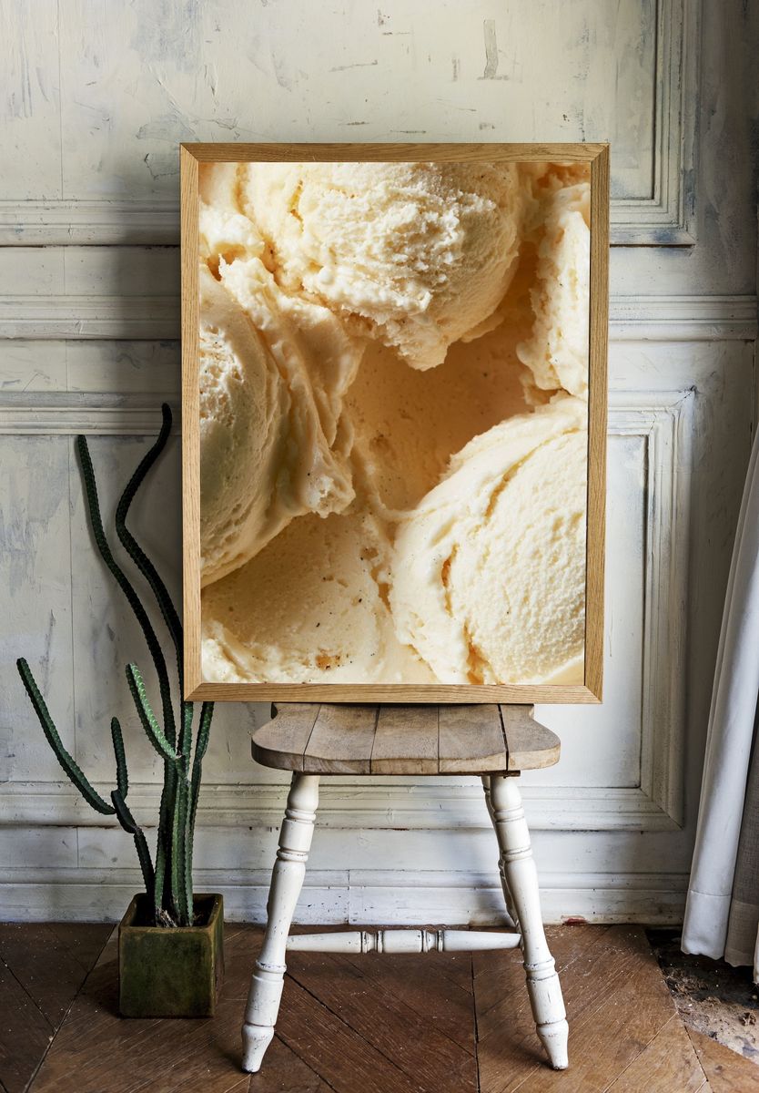 Vanilla Ice Cream Scoop Poster. — room view 1