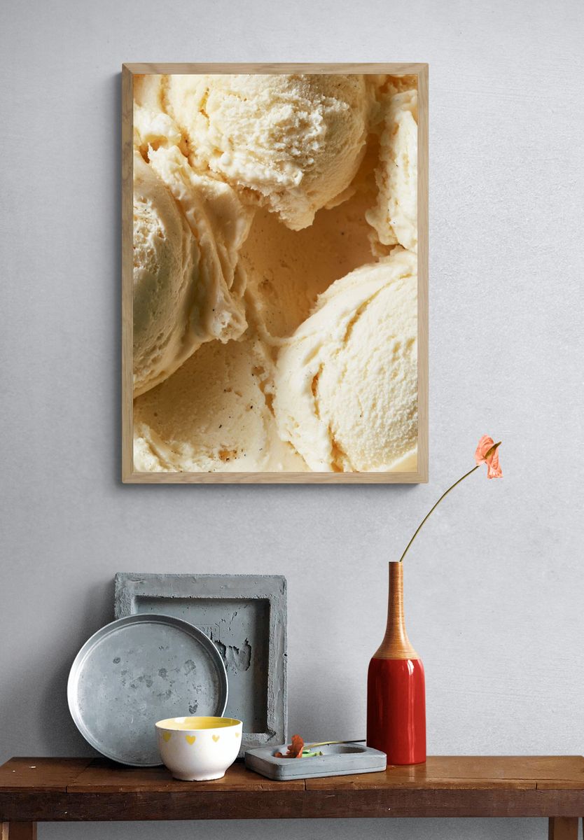Vanilla Ice Cream Scoop Poster. — room view 3
