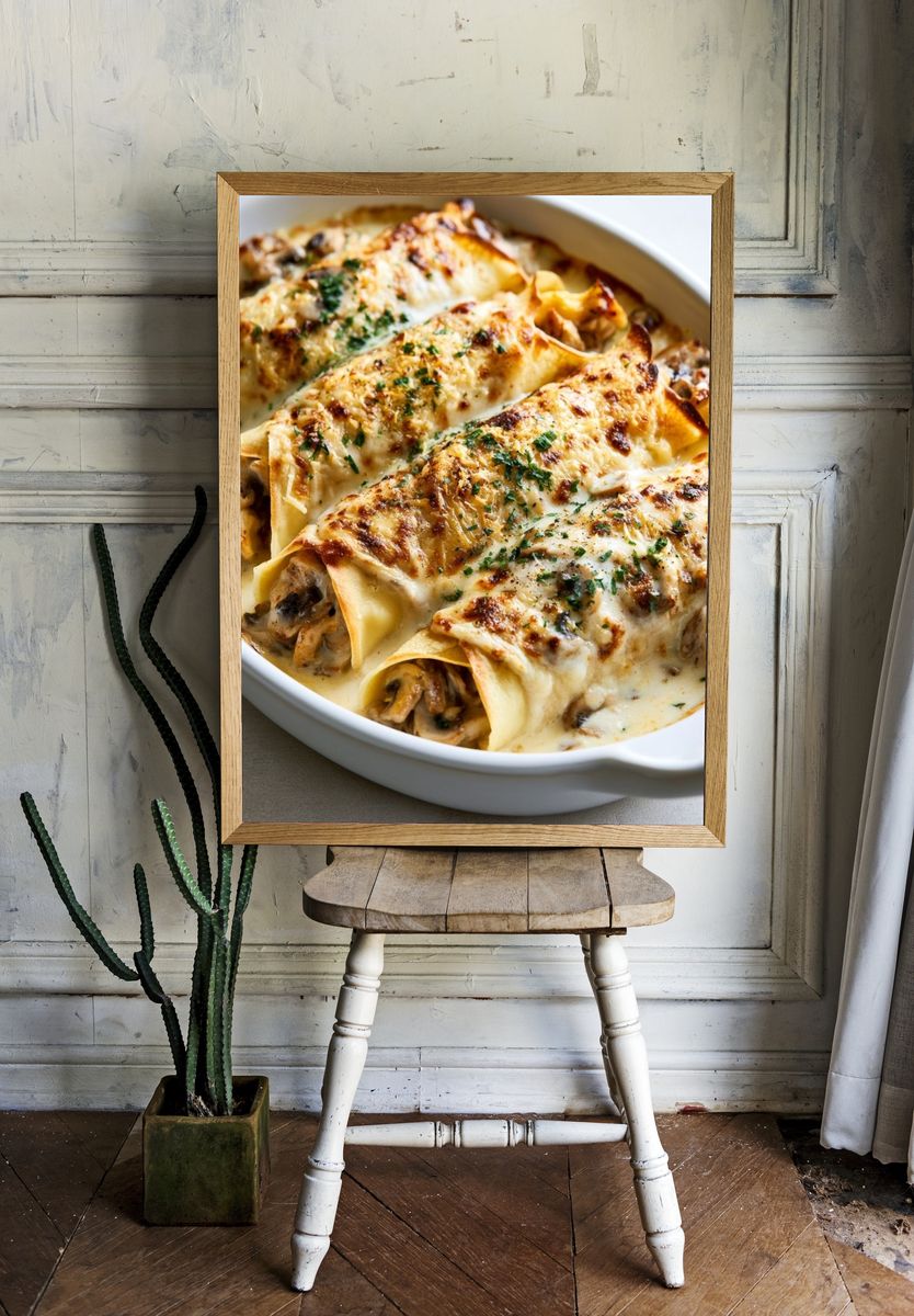 Creamy Mushroom Crepes Food-Drink Poster. — room view 1
