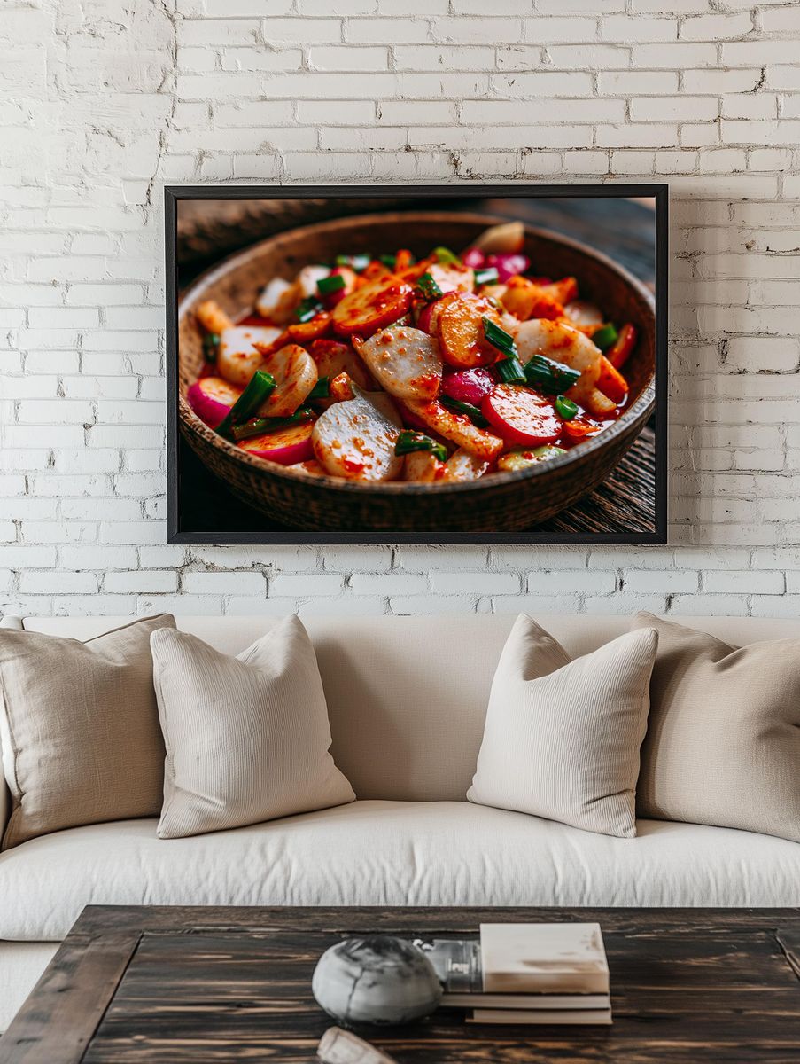 Spicy Radish Salad Food Print. room preview