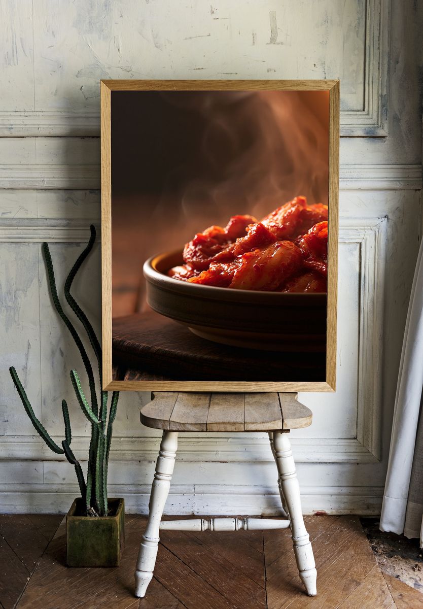 Spicy Kimchi Bowl Photography Poster. — room view 1