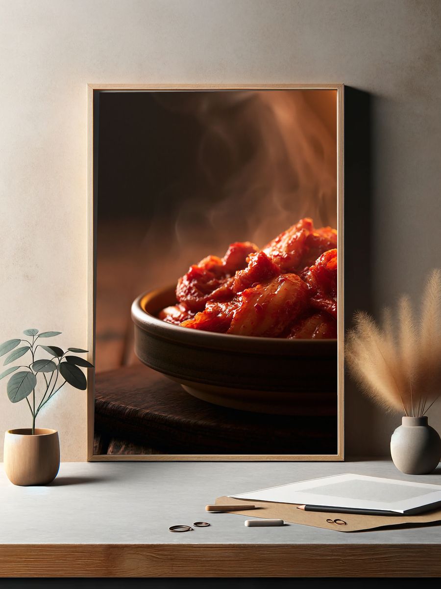 Spicy Kimchi Bowl Photography Poster. — room view 2