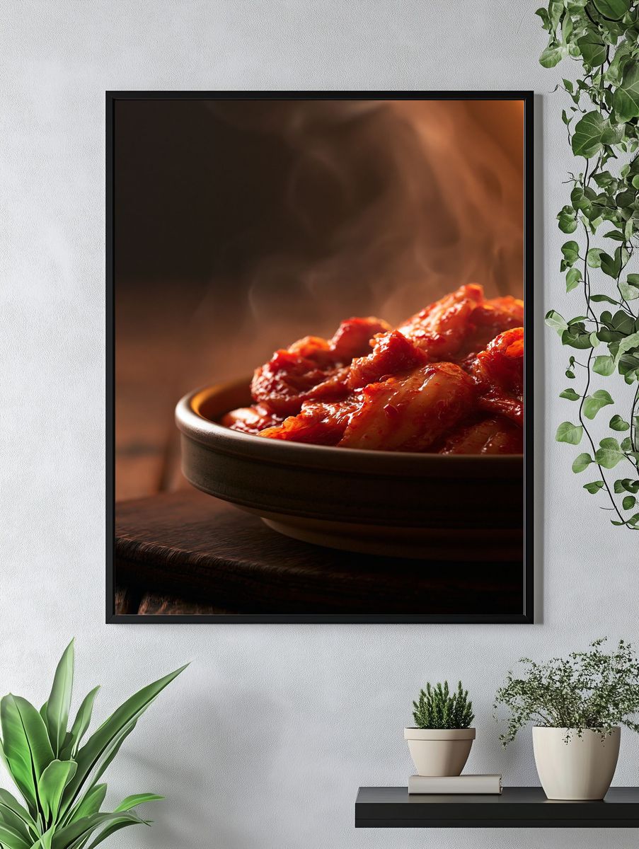 Spicy Kimchi Bowl Photography Poster. — room view 4