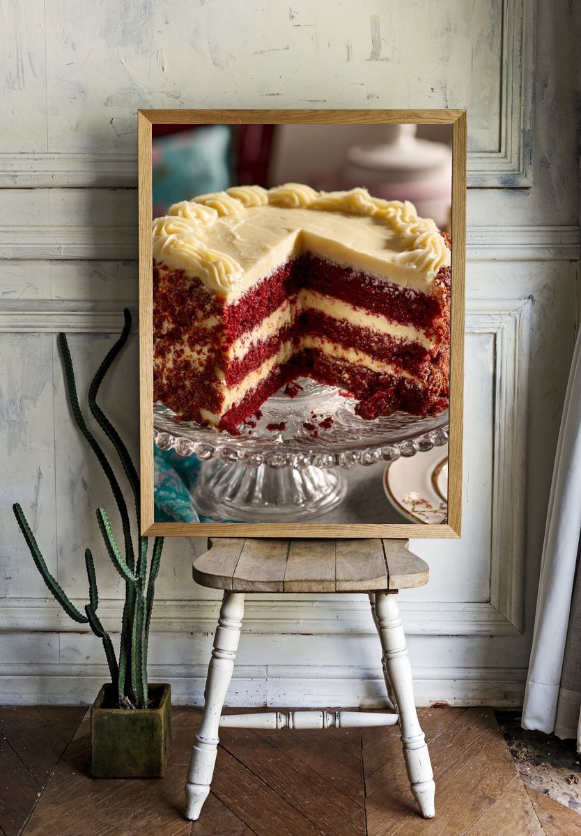 Red Velvet Cake Food Poster. — room view 1