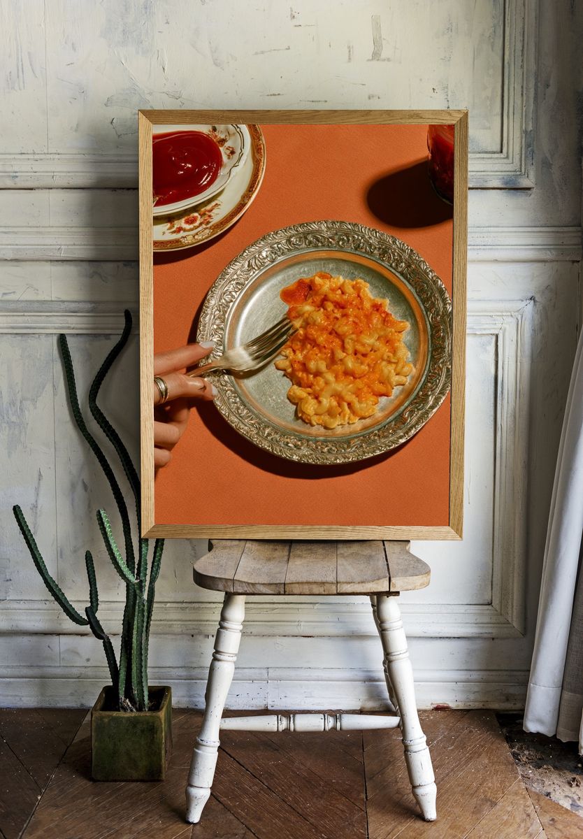Vintage Pasta Tabletop Photography Poster. — room view 1
