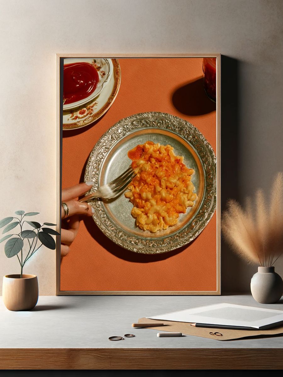 Vintage Pasta Tabletop Photography Poster. — room view 2