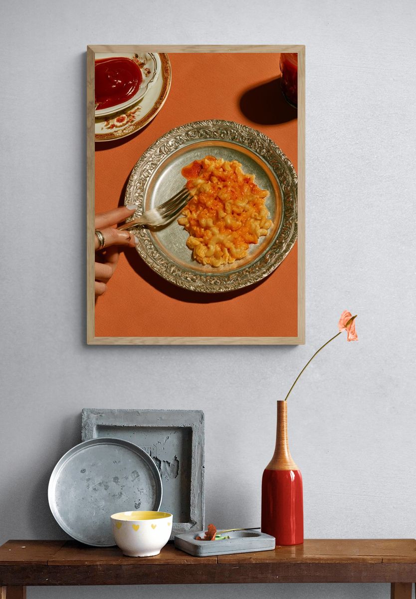 Vintage Pasta Tabletop Photography Poster. — room view 3