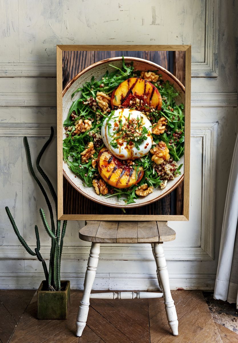 Grilled Peach Burrata Food Print. — room view 1