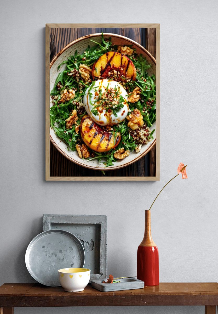 Grilled Peach Burrata Food Print. — room view 3
