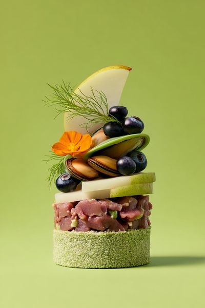Gourmet Seafood Stack Photography Poster. poster print