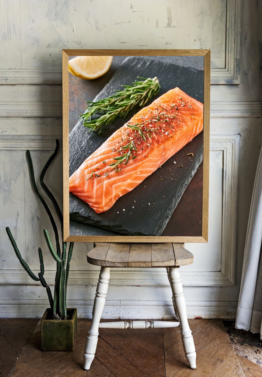 Salmon Fillet Food-Drink Poster. — room view 1