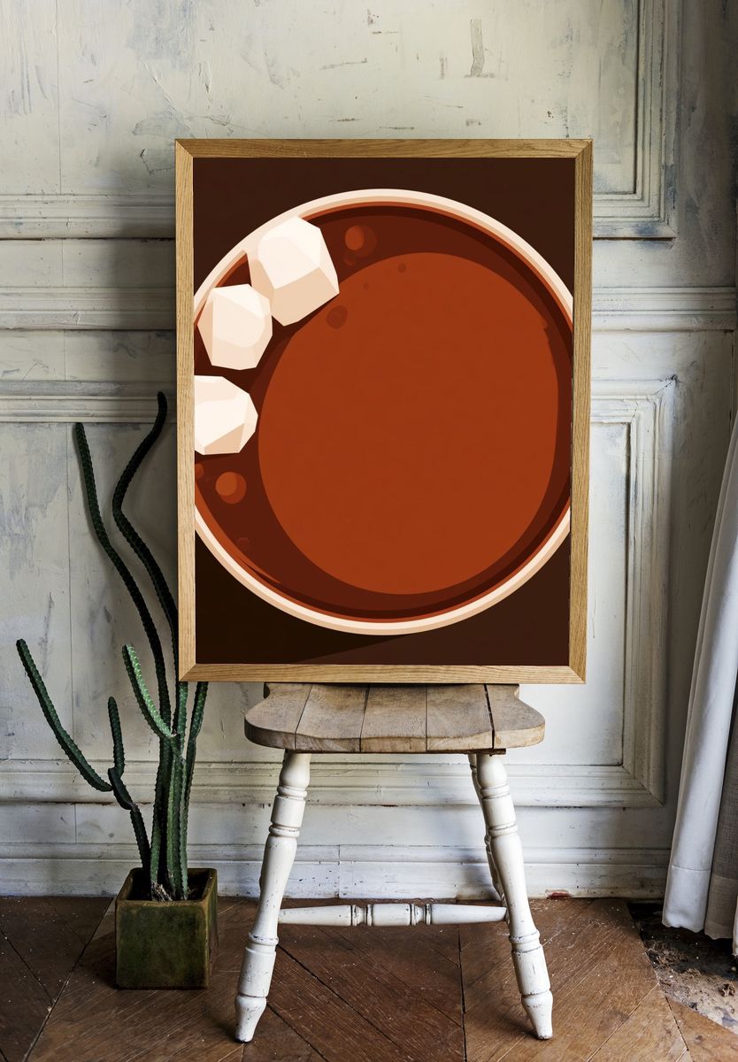 Hot Chocolate Cup Illustration Poster. — room view 1