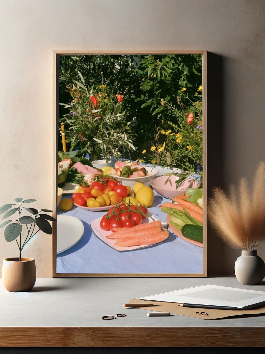 Garden Table Still Life Poster. — room view 2