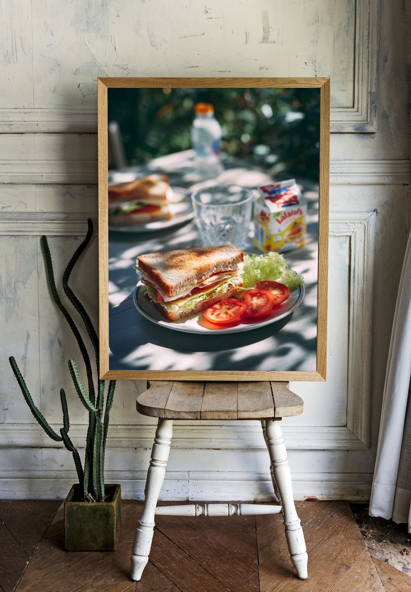 Picnic Sandwich Still Life Poster. — room view 1