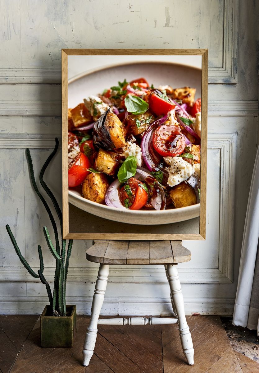 Mediterranean Roasted Vegetable Bowl Print. — room view 1