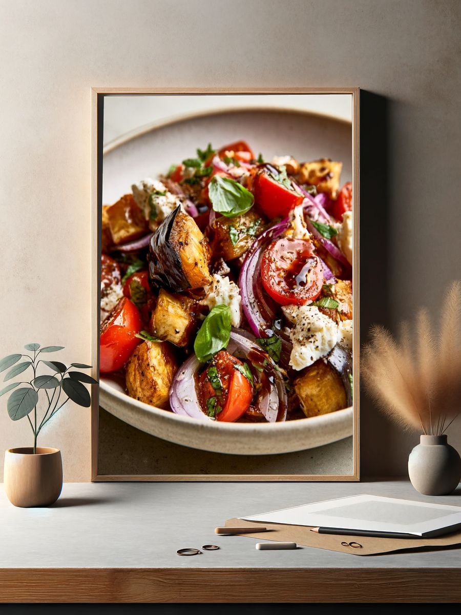 Mediterranean Roasted Vegetable Bowl Print. — room view 2