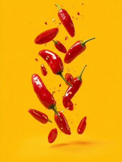 Floating Chili Peppers Photography Poster. poster print