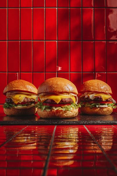 Cheeseburger Trio Photography Poster. poster print