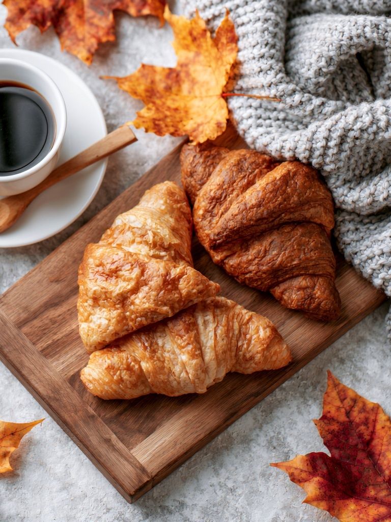 Autumn Coffee and Croissants Print. poster detail