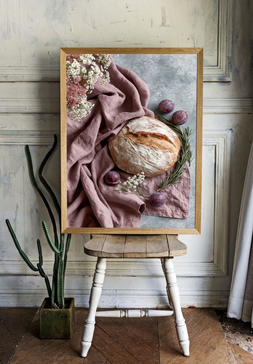 Rustic Bread Still Life Poster. room preview