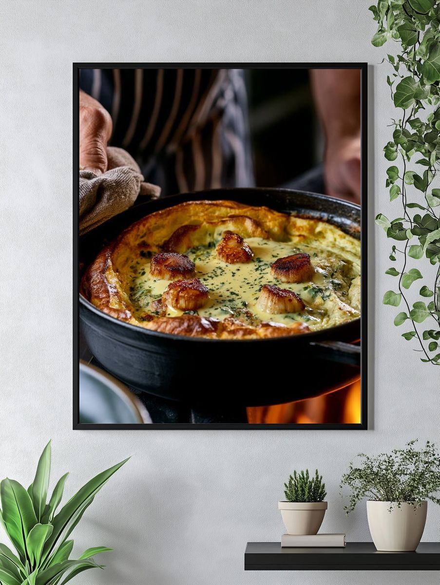 Scallop Skillet Food Photography Poster. — room view 4