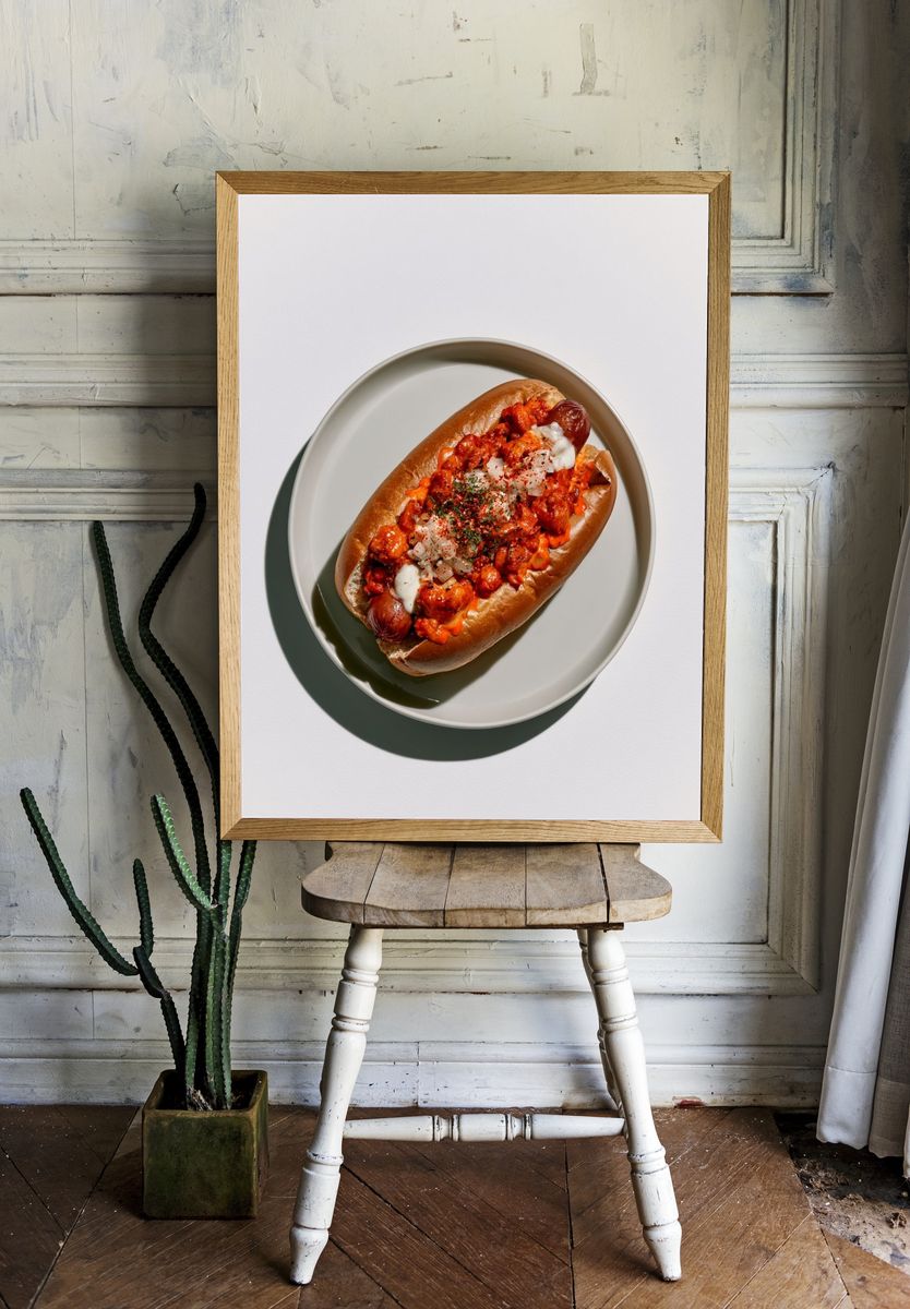 Hot Dog Food Photography Poster. room preview