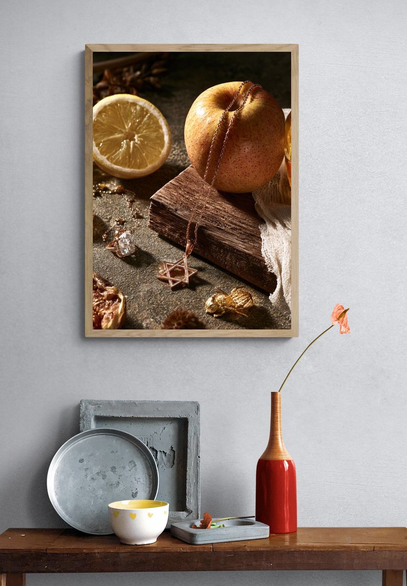 Still Life with Apple and Lemon Print. — room view 3