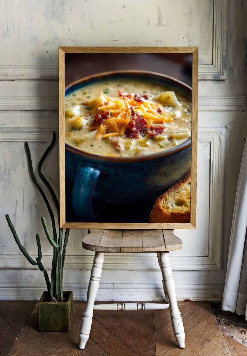 Creamy Soup Bowl Food Poster. — room view 1