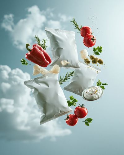 Floating Snack Pack Still Life Poster. poster