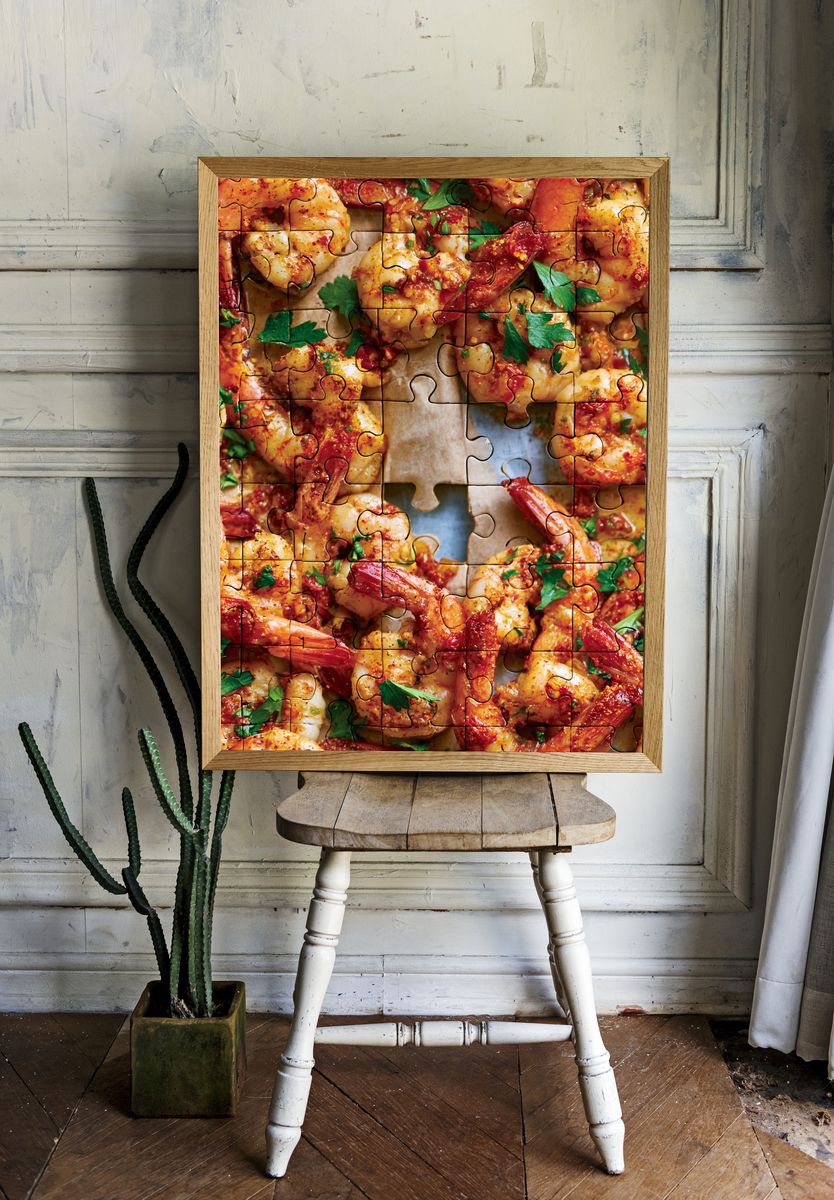 Shrimp Jigsaw Food Print. — room view 1
