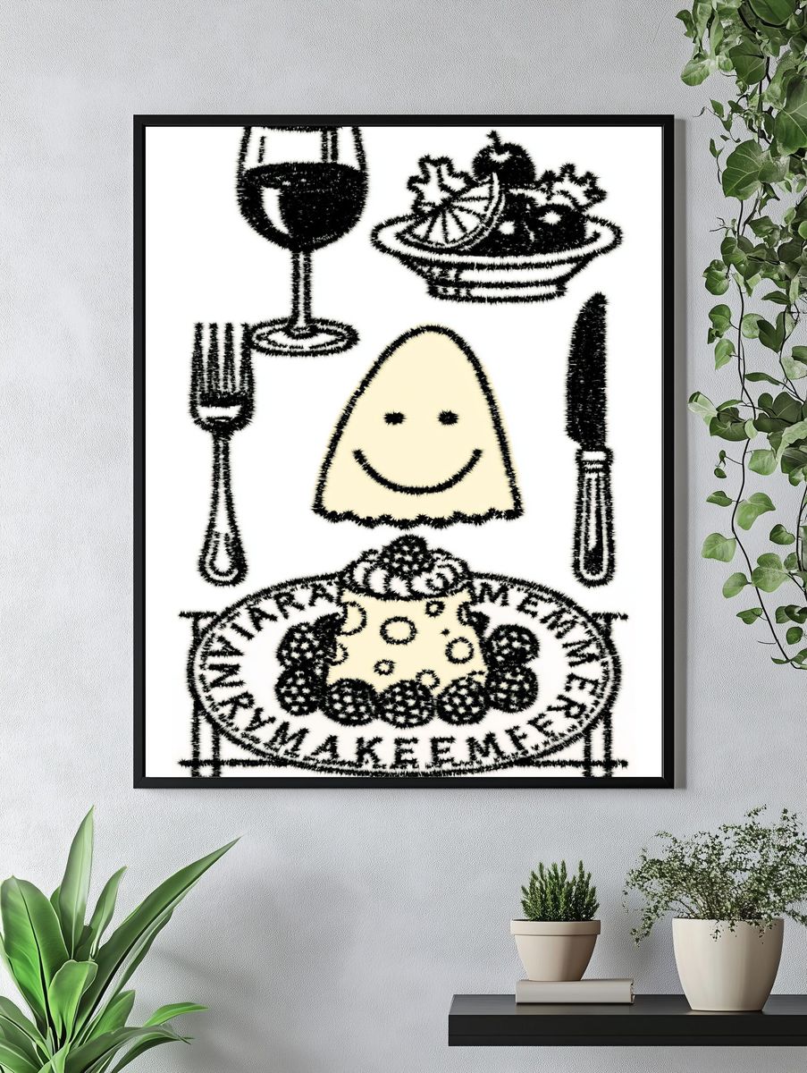 Smiley Food Still Life Poster. — room view 4