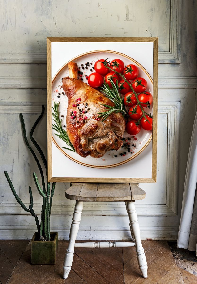 Roasted Lamb and Tomatoes Print. room preview