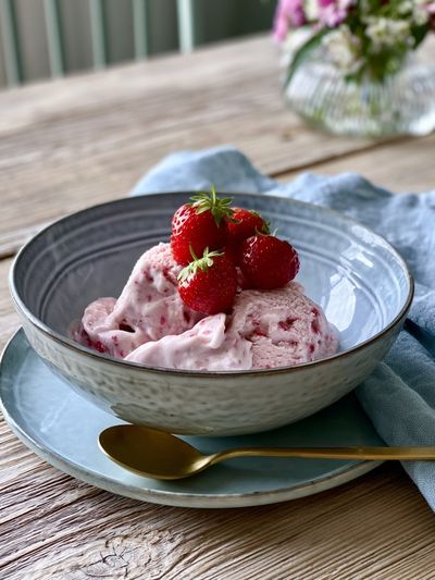 Strawberry Ice Cream Still Life Poster. poster